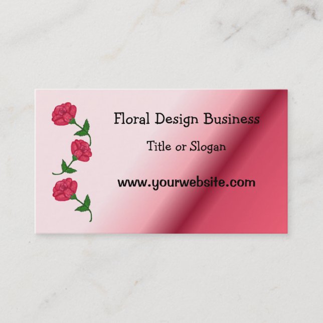 Rose florales Business Design Visitenkarte (Vorderseite)