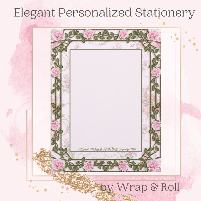 Rose Florals Personalisiert Letterhead Briefbogen (Von Creator hochgeladen)