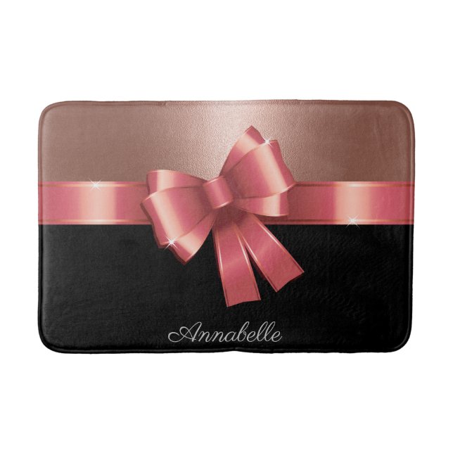 Rose Foil and Bow Badematte (Vorderseite)