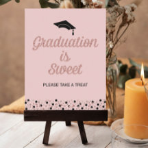 Rose Foil Script Abschluss ist Sweet Grad Sign