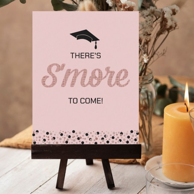 Rose Foil Script S'more Confetti Pink Grad Sign Poster (Von Creator hochgeladen)