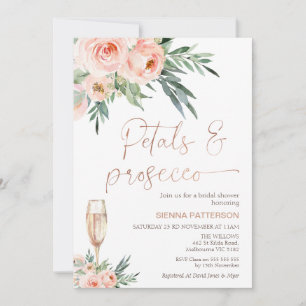 Rose Foliage Petals und Prosecco-Brautparty Einladung