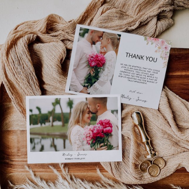 Rose Foto Dankeschön Kartenhochzeit Einladung (Rose Photo Thank You Card Wedding)