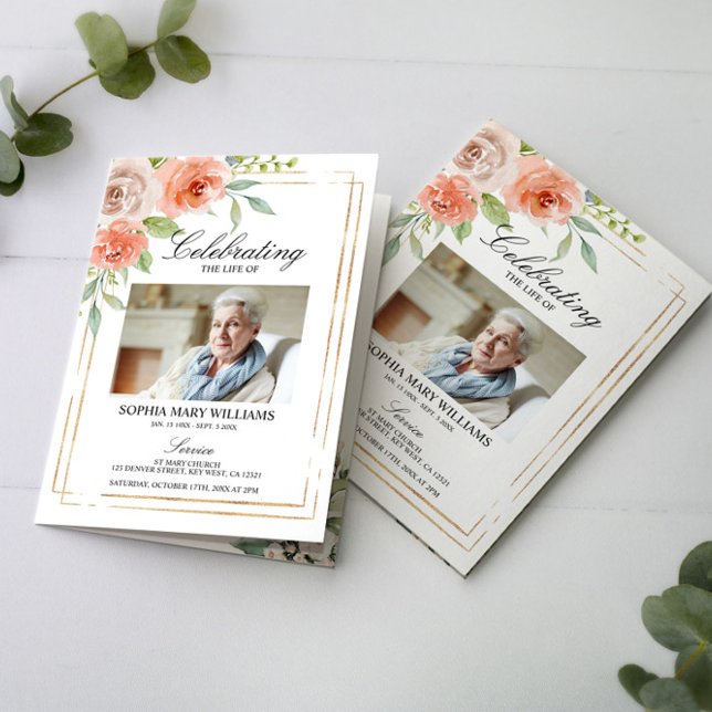 Rose Foto Gedenkfeier Beerdigung Programm (Von Creator hochgeladen)