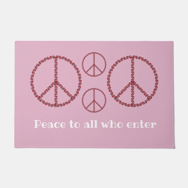 Rose - Friedenszeichen Fußmatte (Vorderseite)