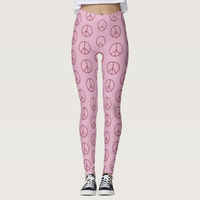 Rose - Friedenszeichen Leggings (Vorderseite)