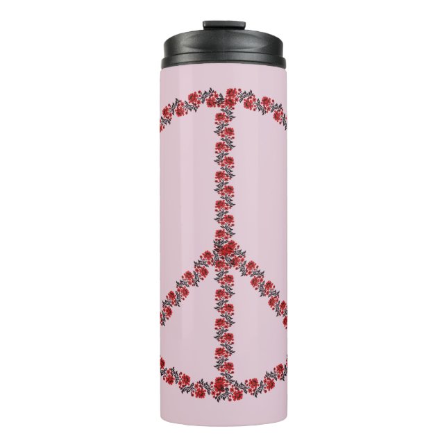 Rose - Friedenszeichen Thermosbecher (Vorderseite)