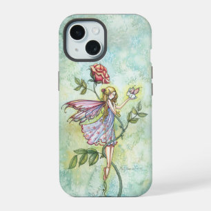 Rose Friend Fairy and Bunny Fantasy Art iPhone 15 Hülle