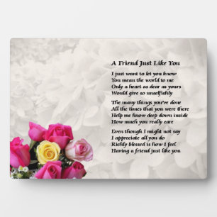 Rose Friend Poem Plaque Fotoplatte