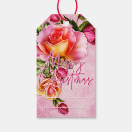 Rose Frohe Weihnachten Rosa Geschenkanhänger