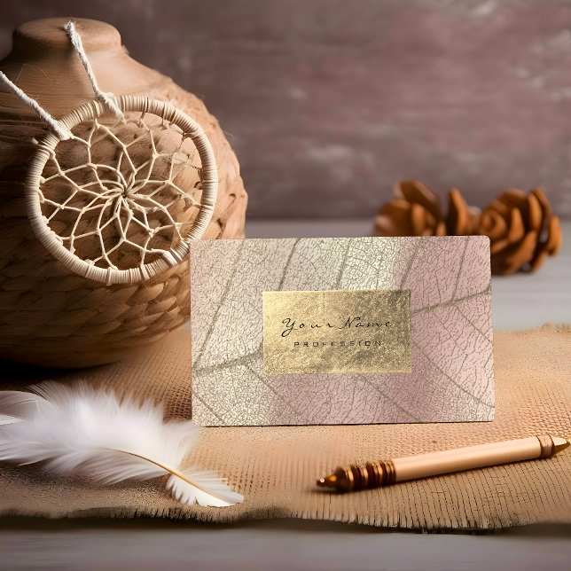 Rose Frühe Sepia Gold Foil Botanisches Delikat Visitenkarte (Rose Pearly Sepia Gold Foil Botanical Delicate Business Card)