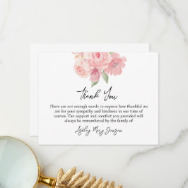 Rose Funeral Thank You Note Card Bereavement Dankeskarte