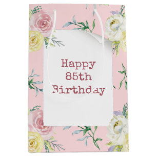 Rose für 85. Geburtstag Mittlere Geschenktasche Geschenktüte
