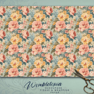 Rose für antike Pfirsichfarben und Blumenmuster Seidenpapier