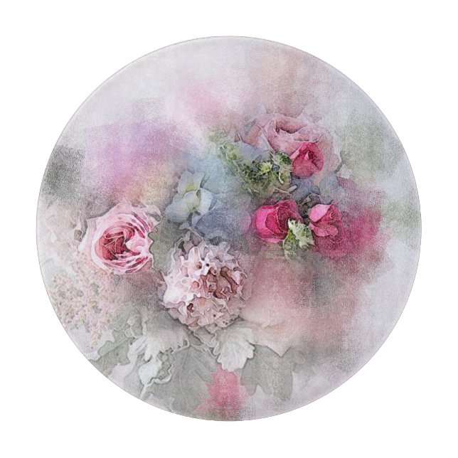 Rose für Aquarellbilder Blumenmuster Blume Bouquet Schneidebrett (Vorderseite)