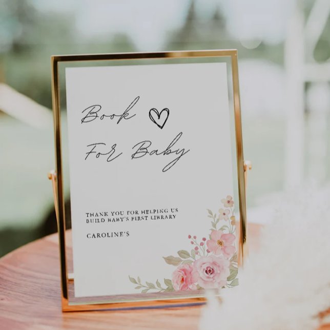 Rose für Babysignatur, Babydusche Einladung (Rose Book for Baby Sign, Baby Shower Invitation)
