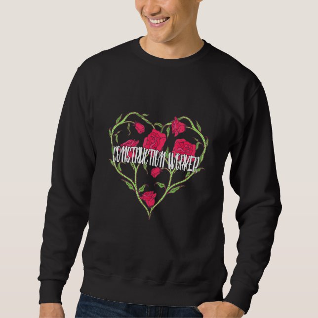 Rose für Bauarbeiter Sweatshirt (Vorderseite)