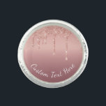 Rose für benutzerdefinierten Textnamen Gold Blush  Ring<br><div class="desc">Rings mit benutzerdefinierten Text Rose Gold Blush Glitzer Sparkle Tropfen Hochzeit oder Party / Geschenk - Fügen Sie Ihren einzigartigen Text / Name oder Entfernen Text - Make Your Special Ring Gift - Neu vergrössern und verschieben oder entfernen und fügen Sie Text / Elemente mit Anpassungstool. Design von MIGNED. Bitte...</div>