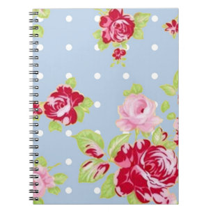 Rose für blaues Notebook Notizblock