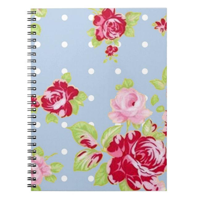 Rose für blaues Notebook Notizblock (Vorderseite)