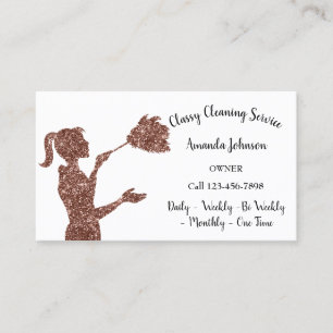 Rose für Classreinigung  Logo Maid 1 Glitzer Visitenkarte