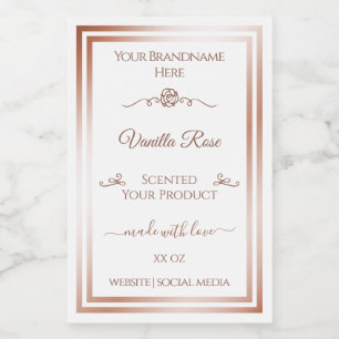 Rose für das weiße Produkt Gold Frame Vintage Blum Lebensmitteletikett