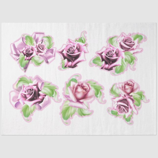 Rose für Design der Decoupage-Serie 10 Seidenpapier (Vorderseite)