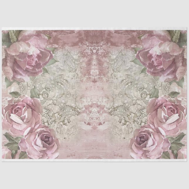 Rose für Design der Decoupage-Serie 19 Seidenpapier (Vorderseite)