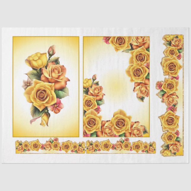 Rose für Design der Decoupage-Serie 1 Seidenpapier (Vorderseite)