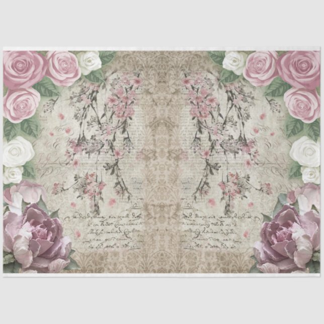 Rose für Design der Decoupage-Serie 26 Seidenpapier (Vorderseite)