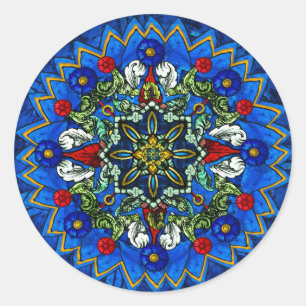 Rose für festgehaltenes Glas Mandala Sticker