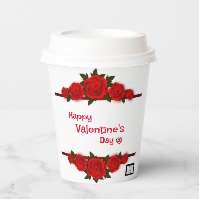 Rose für Geliebte Pappbecher (Vorderseite)
