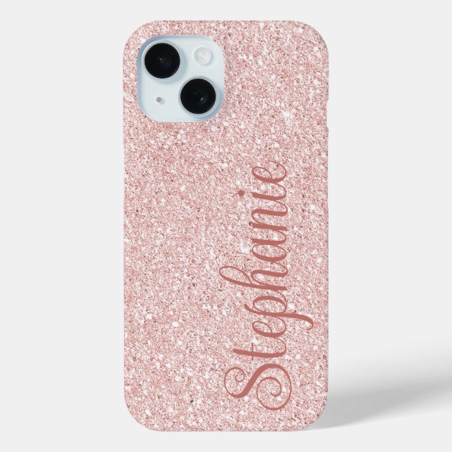 Rose für Kurze Skriptnamen Gold-Glitzer Case-Mate iPhone Hülle (Rückseite)