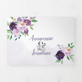 Rose für lila Lavendel *DIY* Farbänderungsskript Dreifach Gefaltete Einladung