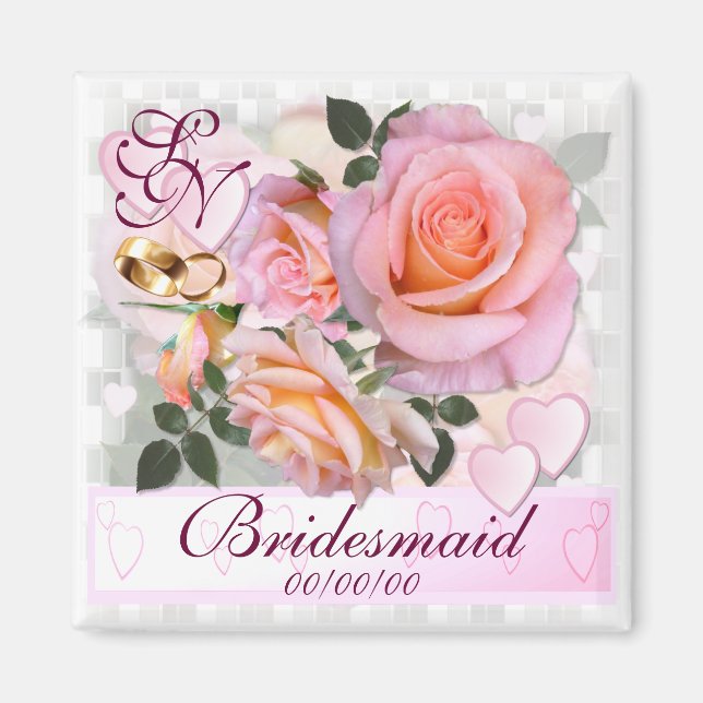Rose für meine Liebe ~ Gastgeschenk Hochzeit Magne Magnet (Vorne)