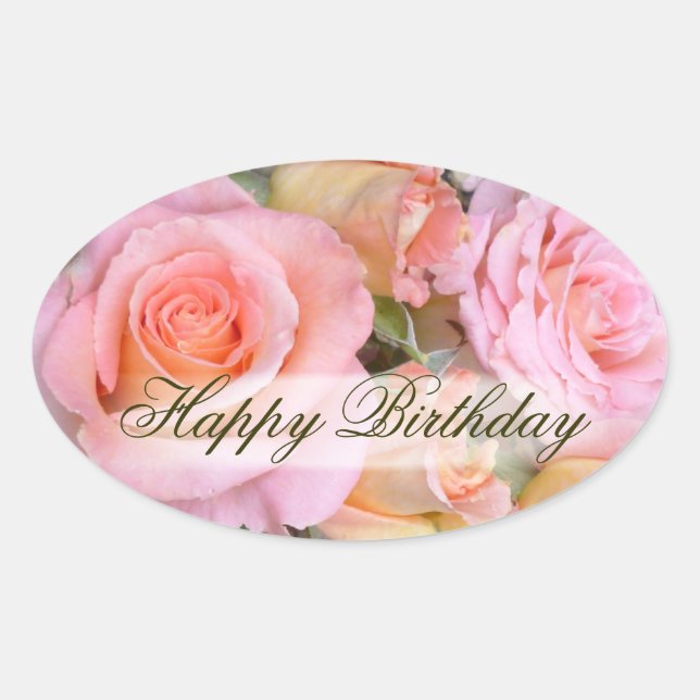 Rose für meine Liebe ~ Oval Stickers (Vorderseite)