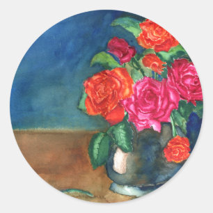 Rose für meine Liebe Runder Aufkleber