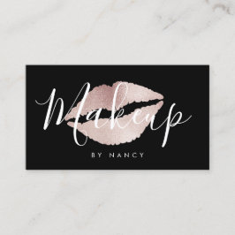 Rose für moderne Makeup-Typografie Gold Glitzer Visitenkarte