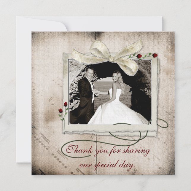 Rose für Musikanweisungen Fotokarte Dankeskarte (Vorderseite)