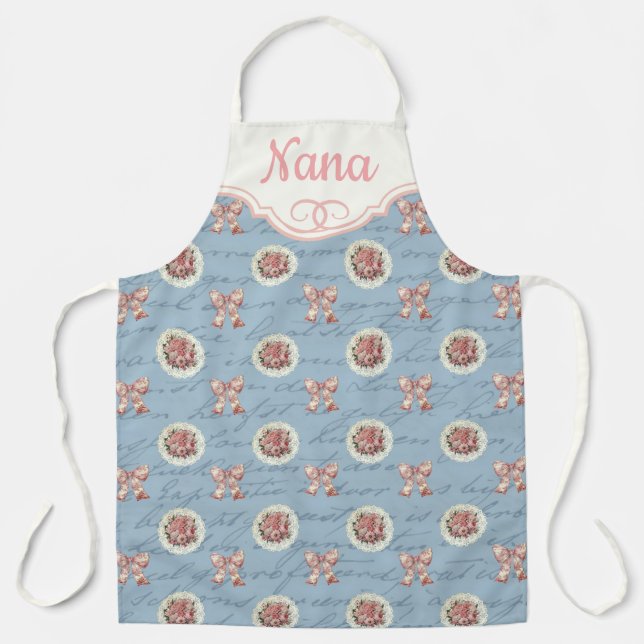 Rose für personalisierte Vintage Schreiben Schürze (Vorderseite)