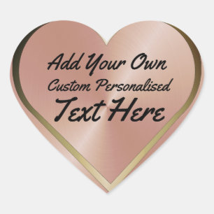 Rose für personalisiertes Design Gold Herz-Aufkleber