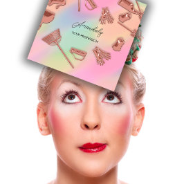 Rose für Reinigungsbüros in Haushaltshäusern Quadratische Visitenkarte