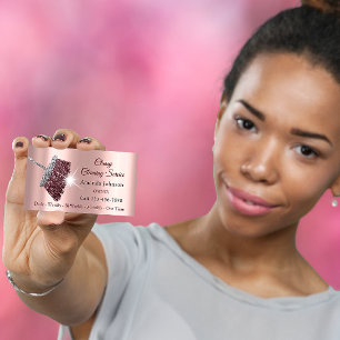 Rose für Reinigungsdienst Silber Rosa Visitenkarte