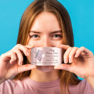 Rose für Reinigungsdienst - Silver QRCODE Visitenkarte