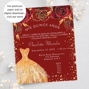 Rose für Rotgoldkleidung aus Quinceanera Flyer
