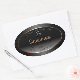 Rose für Schwarzweiß-Produkte Gold-Rahmen-Logo Ovaler Aufkleber