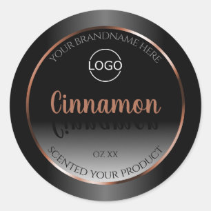 Rose für Schwarzweiß-Produkte Gold-Rahmen-Logo Runder Aufkleber
