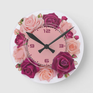 Rose für Sie Runde Wanduhr