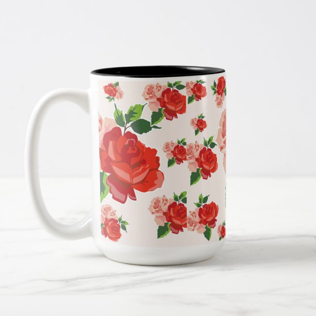 Rose für U Zweifarbige Tasse (Links)