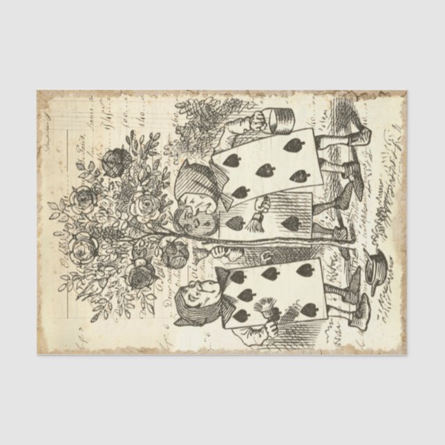 Rose für Vintage Alice im Wunderland Seidenpapier (Vorderseite)